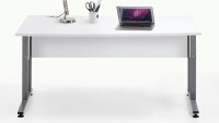 Schreibtisch CALVIA 2 in weiß mit Metallkufen 160 cm