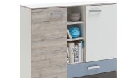 Kommode NONA Schrank Highboard Anrichte in Sandeiche weiß mehrfarbig