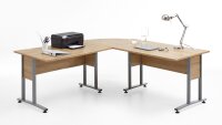Winkelschreibtisch CALVIA Schreibtisch Winkeltisch Alteiche 200x200 cm
