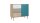 Kommode CUBA Sideboard Anrichte Sonoma Eiche weiß grau petrol 103x85