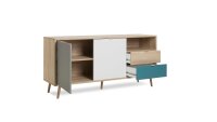 Sideboard CUBA Kommode Anrichte Sonoma Eiche weiß grau petrol 150x68