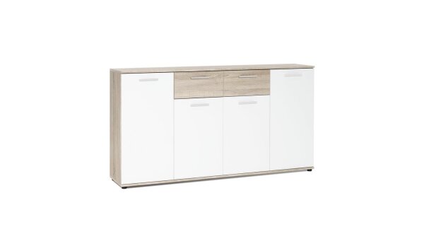 Sideboard JACKY Anrichte Kommode Schrank weiß und Sonoma Eiche 160 cm