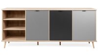 Sideboard EPIK Schrank Elegance Endgrain Graustufen 210 cm