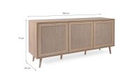 Sideboard BALI Sonoma Eiche Rafia Kommode 150 cm