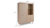 Highboard BALI Sonoma Eiche Rafia Anrichte 103 cm