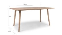 Esstisch BALI Sonoma Eiche Massivholz Tisch 160x90 cm