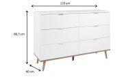 Kommode GÖTEBORG weiß Sonoma Eiche Schrank 120 cm