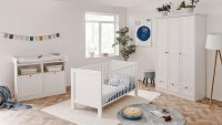 Babyzimmer LANDWOOD 3-teilig Kinderzimmer in weiß Dekor