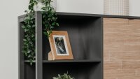 Highboard SUMATRA Bambusoptik und anthrazit Industrial Look