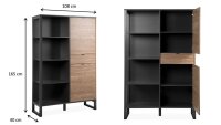 Highboard SUMATRA Bambusoptik und anthrazit Industrial Look