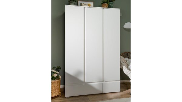 Kleiderschrank BLANC Schrank weiß matt mit Melamin 120 cm