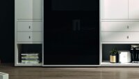 Regalwand TORO 3 System weiß matt lackiert Schwarzglas