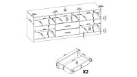 Wohnwand Hartford Anbauwand Asteiche teilmassiv 352 cm