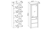 Wohnwand Hartford Anbauwand Asteiche teilmassiv 352 cm