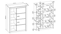 Wohnwand Hartford Anbauwand Asteiche teilmassiv 352 cm