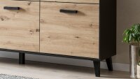 Sideboard ARTONA Anrichte Artisan Eiche Melamin schwarz