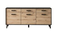 Sideboard ARTONA Anrichte Artisan Eiche Melamin schwarz