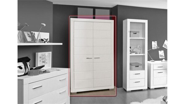 Kleiderschrank SNOW Schrank in weiß matt Dekor 115 cm