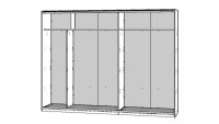 Schwebetürenschrank RONDINO in Sandeiche weiß Hochglanz 270 cm