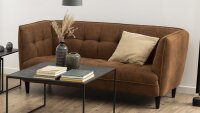 Loungesofa JONNA camel 2,5 Sitzer-Couch Samtlook braun