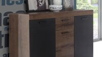 Sideboard VALENTIN in Schlammeiche und schwarz Eiche mit 1 Schubkasten