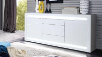 Sideboard L-LIGHT Anrichte in MDF weiß Hochglanz...