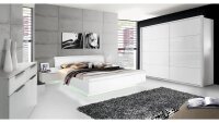 Schlafzimmer STARLET PLUS Bettanlage Schrank Kommode in weiß Hochglanz