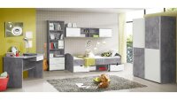 Wandregal LUPO Regal Wandschrank Jugendzimmer in Beton grau und weiß