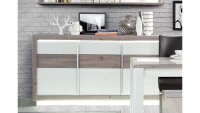 Sideboard CANNE MDF Nelson Eiche weiß Hochglanz...