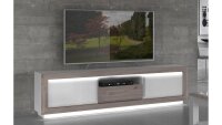 TV-Board CANNE MDF Nelson Eiche weiß Hochglanz inkl. LED