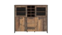 Highboard CLIF Schrank in old wood vintage Beton dunkelgrau