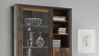 Vitrine CLIF Buffetschrank old wood vintage Beton dunkelgrau