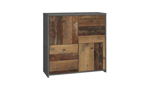 Kommode 221 BEST CHEST Old Wood Vintage und Beton grau