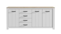 Sideboard ELARA Anrichte in weiß matt und Eiche Bianco