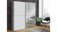 Schwebetürenschrank WHITE KISS weiß mit Spiegel 170 cm