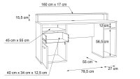 Computertisch 3 TEZAUR PC-Tisch schwarz matt inkl. LED