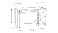 Schreibtisch HUD in Stabeiche und Metall schwarz 130x60 cm