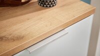 Sideboard 3982 TELDE Kommode weiß Glas und Navarra Eiche