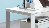 Schreibtisch 4200 MONTERIA Bürotisch in weiß Glas 160 cm