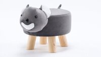 Tierhocker KOALA grau Sitzhocker Massivholz Kinderhocker