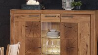 Highboard 2 GAJA Schrank Wildeiche massiv natur geölt mit Hirnholz