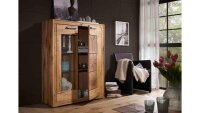 Highboard 2 GAJA Schrank Wildeiche massiv natur geölt mit Hirnholz