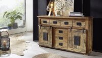 Sideboard Gingo Massivholz Mango rustikal lackiert 2...