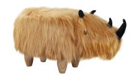 Kinderhocker NASHORN beige fluffig Cartoon Tierhocker