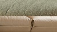 Hülsta Sofa von Rolf Benz 4-Sitzer 414 Leder beige Kissen Stoff grün 220 cm