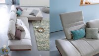 Hülsta Sofa von Rolf Benz  Ecksofa 420 Stoff grau 313x170 cm