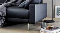 Hülsta Sofa von Rolf Benz 450 2-Sitzer Echtleder schwarz  208 cm