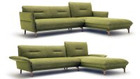 Hülsta Sofa Rolf Benz Ecksofa 430 Stoff farngrün 182x293