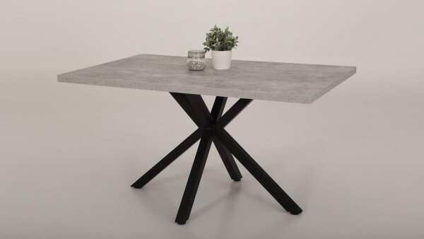 Esstisch CLEO Küchentisch Tisch Esszimmertisch Beton schwarz 140x90