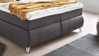 Boxspringbett LEXOS Hotelbett Stoff anthrazit 7-Zonen-TTFK 180x200 cm